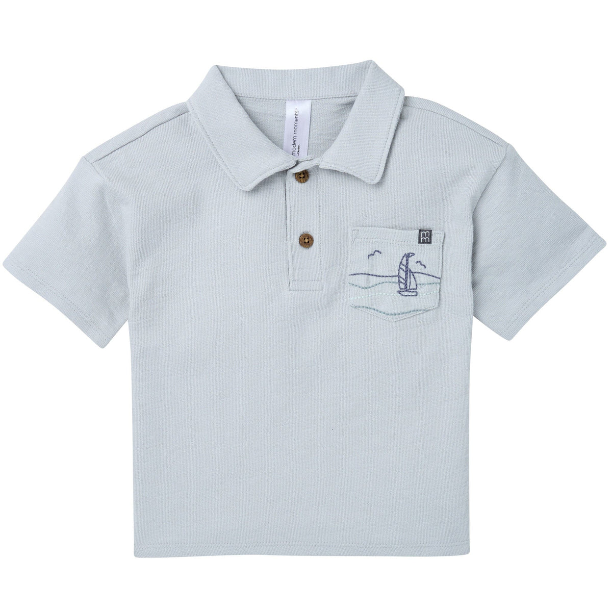 2-Piece Baby Boys Vapor Blue Polo Shirt and Shorts outfits Modern Moments™ by Gerber® 