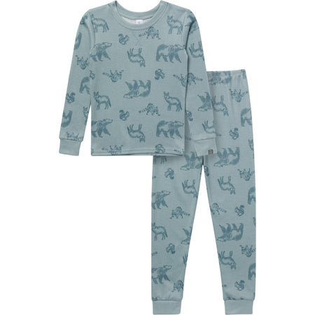 2-Piece Boys Woodland Animals Snug Fit Pajama Set