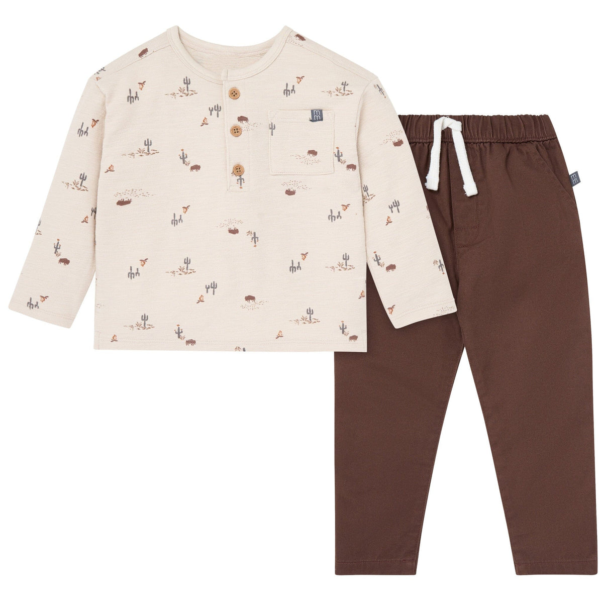 2-Piece Baby Boys Rainy Day Henley Top and Pant Set Outfits & Sets Gerber® 