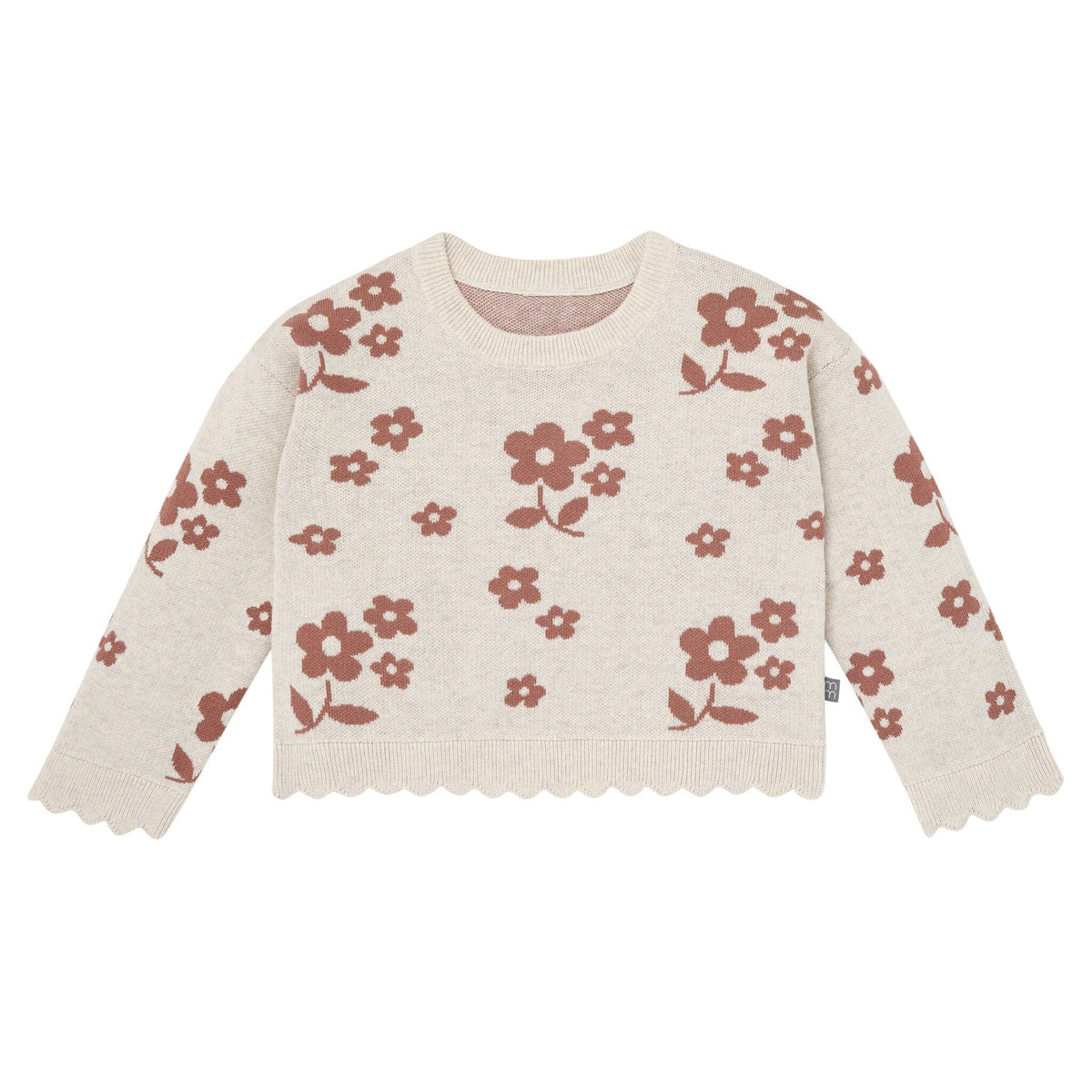 2-Piece Baby Girls Nutmeg Flowers Jacquard Seater Knit Top and Pant Set Outfits & Sets Gerber® 