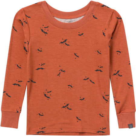2-Piece Neutral Autumn Bats Snug Fit Pajama Set
