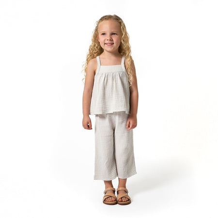 Mommy & Me Light Blue Stripe Top & Cropped Pants Bundle