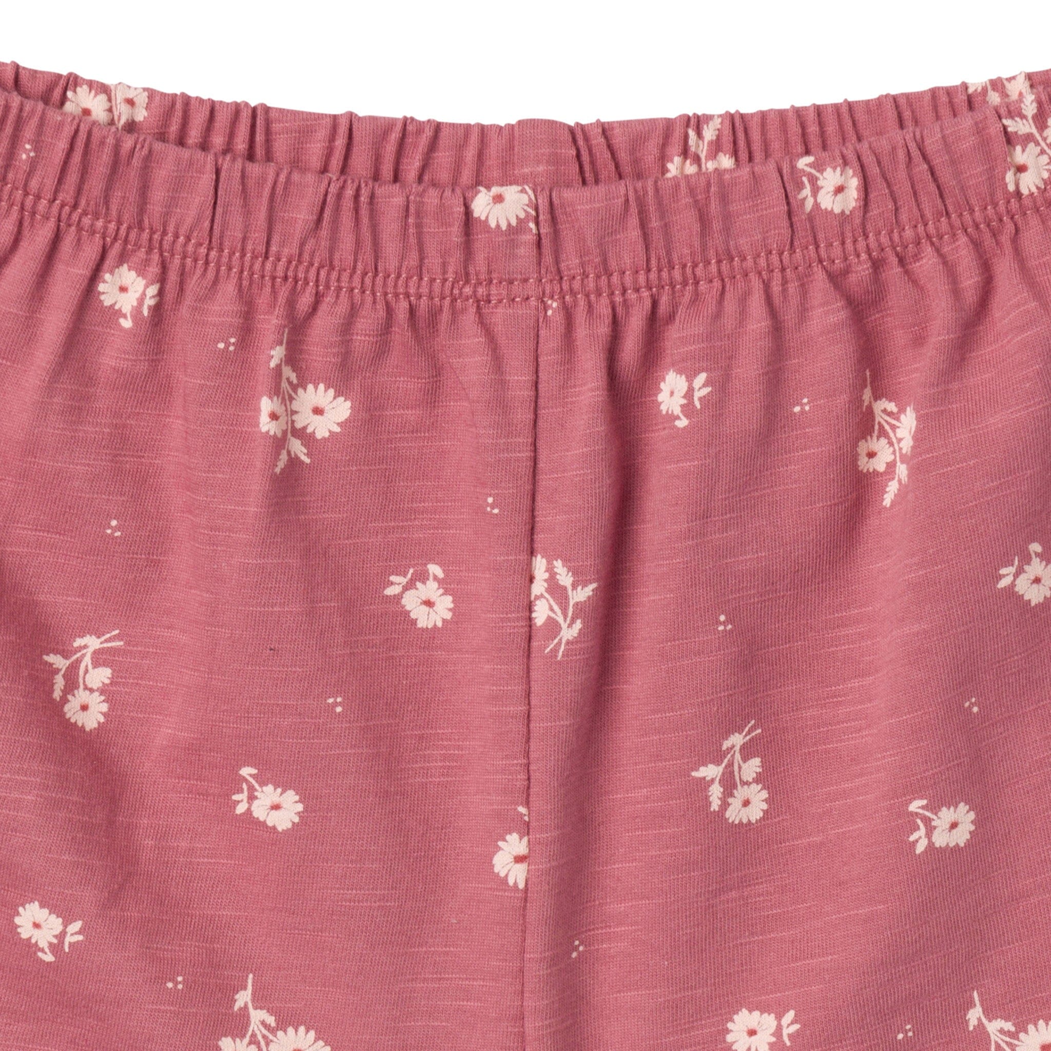 2-Piece Infant & Toddler Girls Medium Rose Bouquet Ruffle Top and Shorts Set