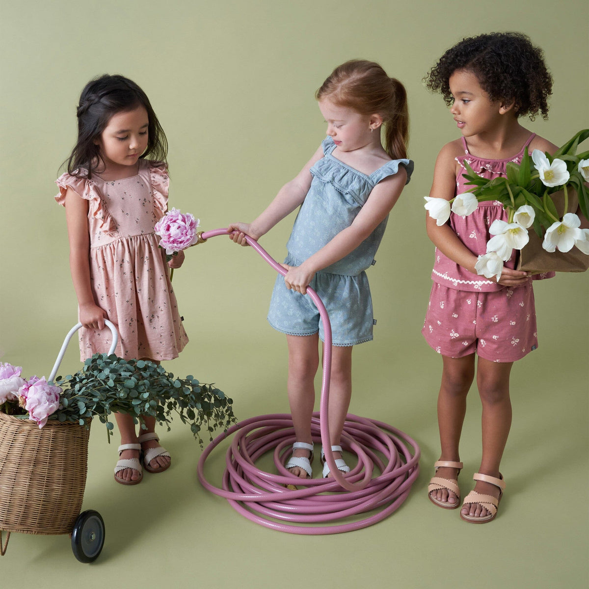 2-Piece Infant & Toddler Girls Medium Teal Floral Top and Shorts Set outfits Modern Moments™ by Gerber® 