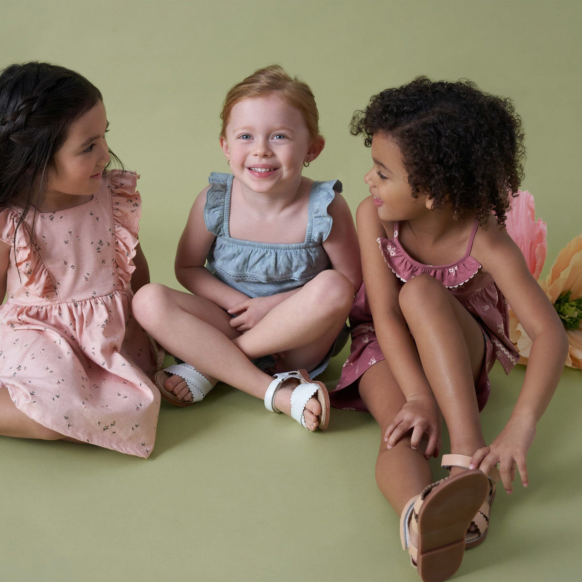 2-Piece Infant & Toddler Girls Medium Teal Floral Top and Shorts Set outfits Modern Moments™ by Gerber® 