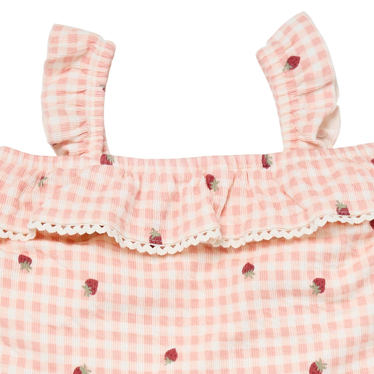 2-Piece Infant & Toddler Girls Rose Strawberry Gingham Top and Shorts Set outfits Modern Moments™ by Gerber® 