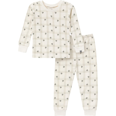 2-Piece Infant & Toddler Neutral Ivory Shamrock Snug Fitting Hacci Pajamas Set