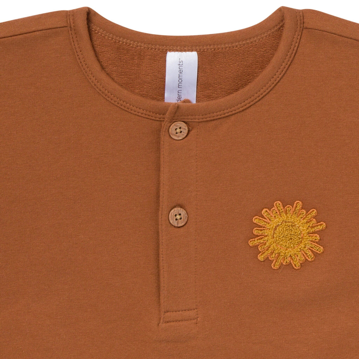 2-Piece Toddler Boys Medium Brown Henley Shirt and Shorts Set outfits Modern Moments™ by Gerber® 
