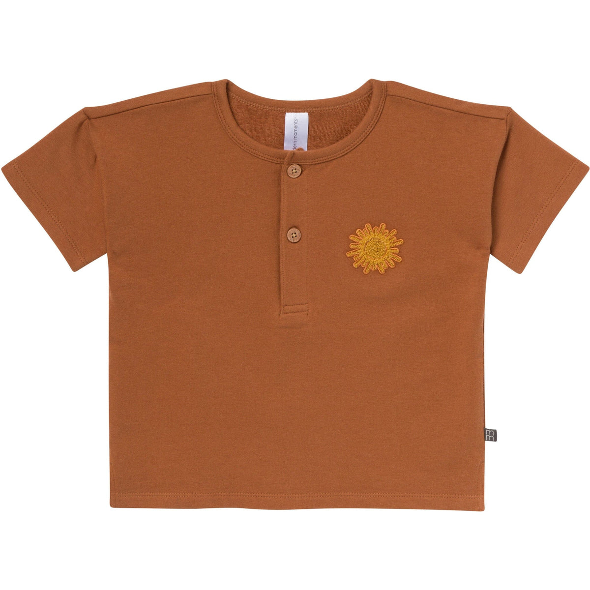2-Piece Toddler Boys Medium Brown Henley Shirt and Shorts Set outfits Modern Moments™ by Gerber® 