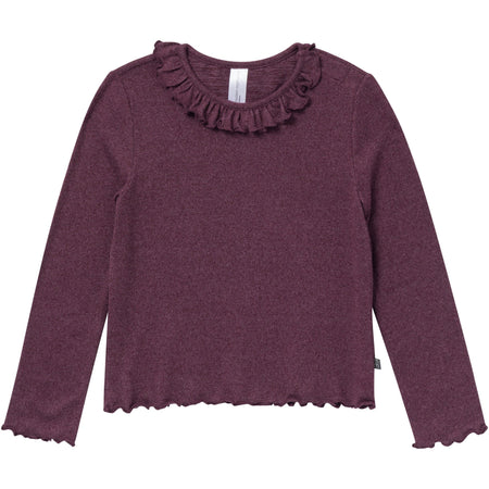2-Piece Girls Purple Ruffle Collar Top and Flare Pant Set