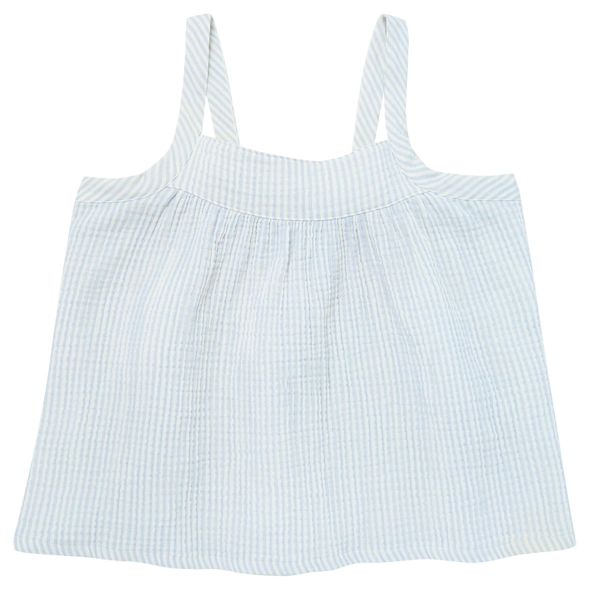 2-Piece Baby Girls Light Blue Stripe Women'S Cropped Pants Set outfits Modern Moments™ by Gerber® 