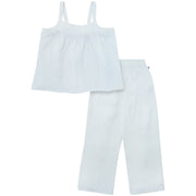 2-Piece Baby Girls Light Blue Stripe Women'S Cropped Pants Set outfits Modern Moments™ by Gerber® 