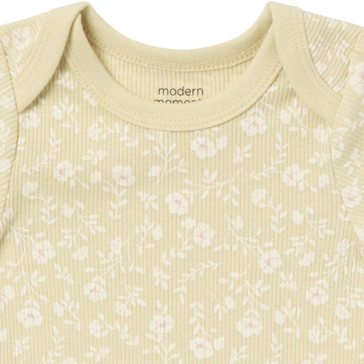 4-Pack Baby Girls Dusty Yellow Floral/Light Rose Short Sleeve Bodysuit and Shorts Set