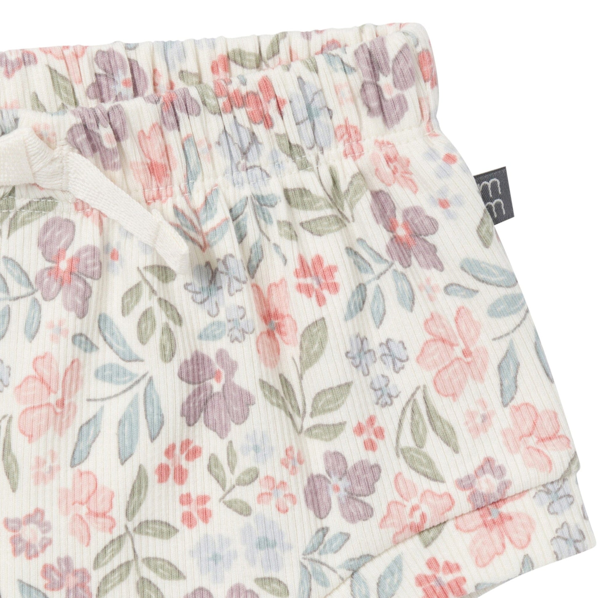 4-Pack Baby Girls Ivory Garden/Medium Lilac Short Sleeve Bodysuit and Shorts Set