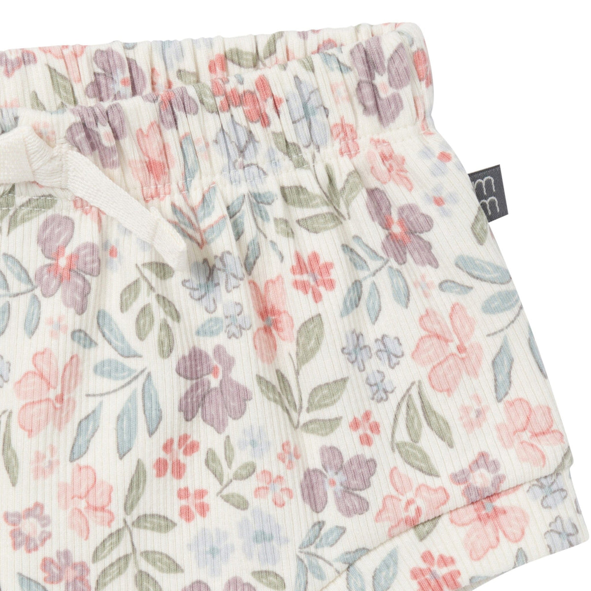 4-Pack Baby Girls Ivory Garden/Medium Lilac Short Sleeve Bodysuit and Shorts Set