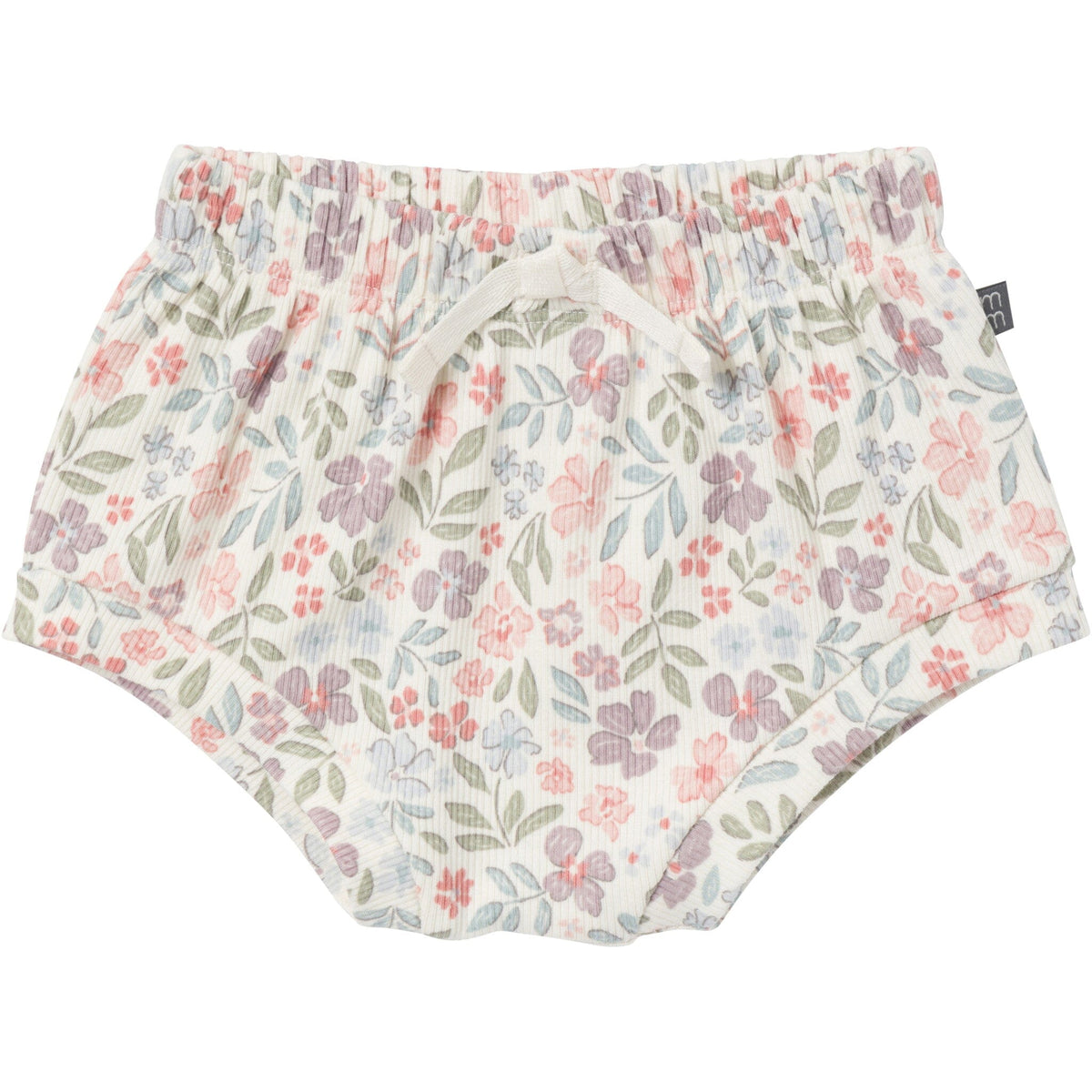 4-Pack Baby Girls Ivory Garden/Medium Lilac Short Sleeve Bodysuit and Shorts Set