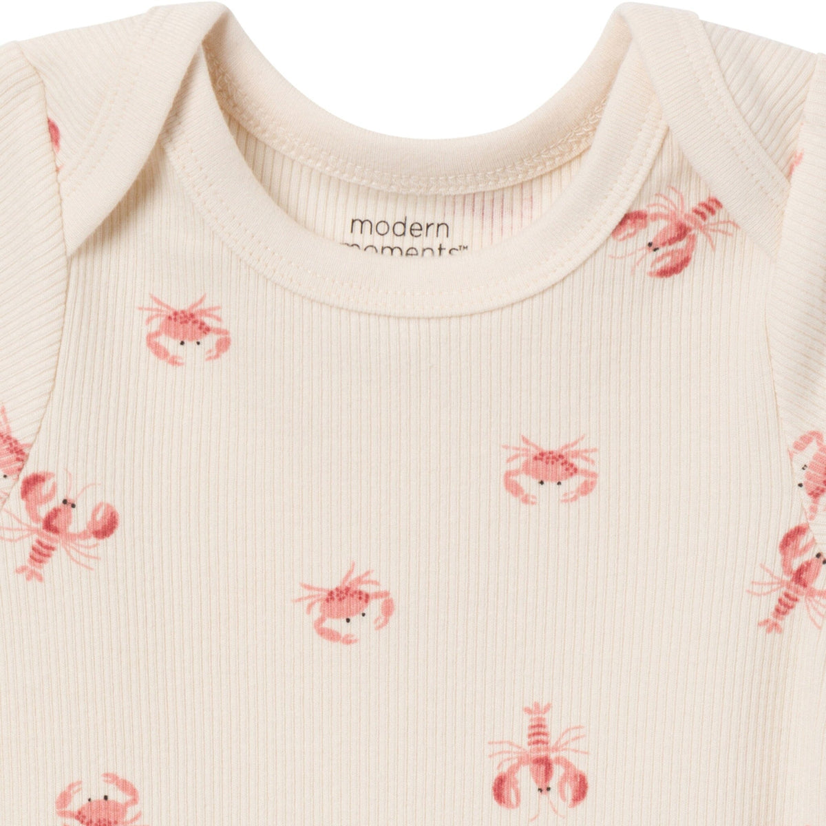 4-Pack Baby Neutral Beige Lobster/Medium Rose Short Sleeve Bodysuit and Shorts Set