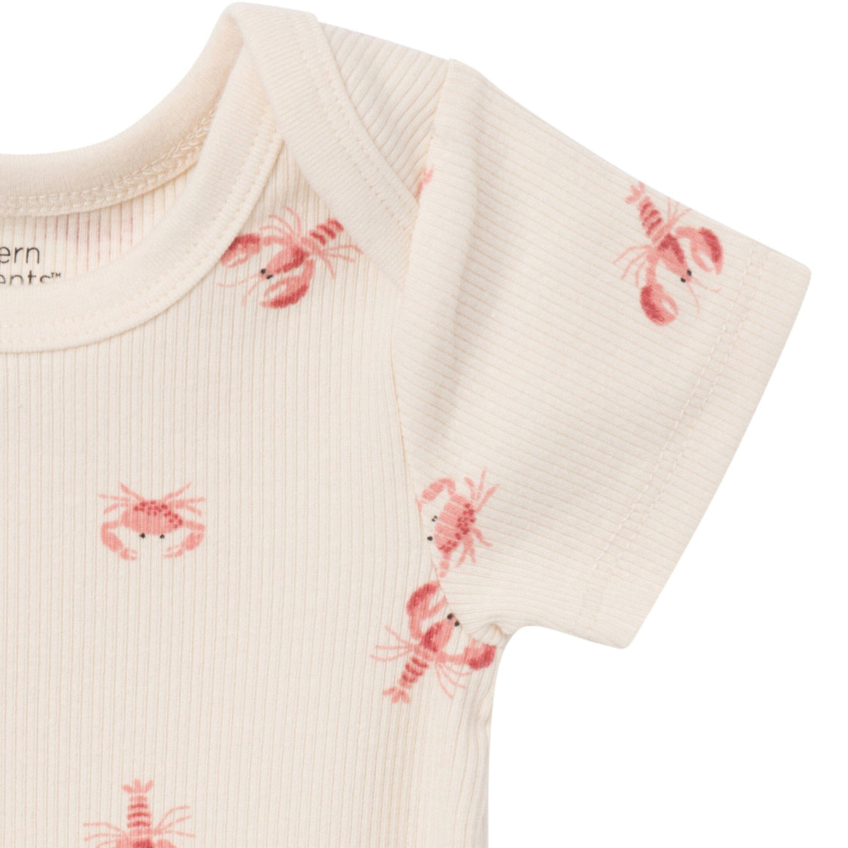 4-Pack Baby Neutral Beige Lobster/Medium Rose Short Sleeve Bodysuit and Shorts Set
