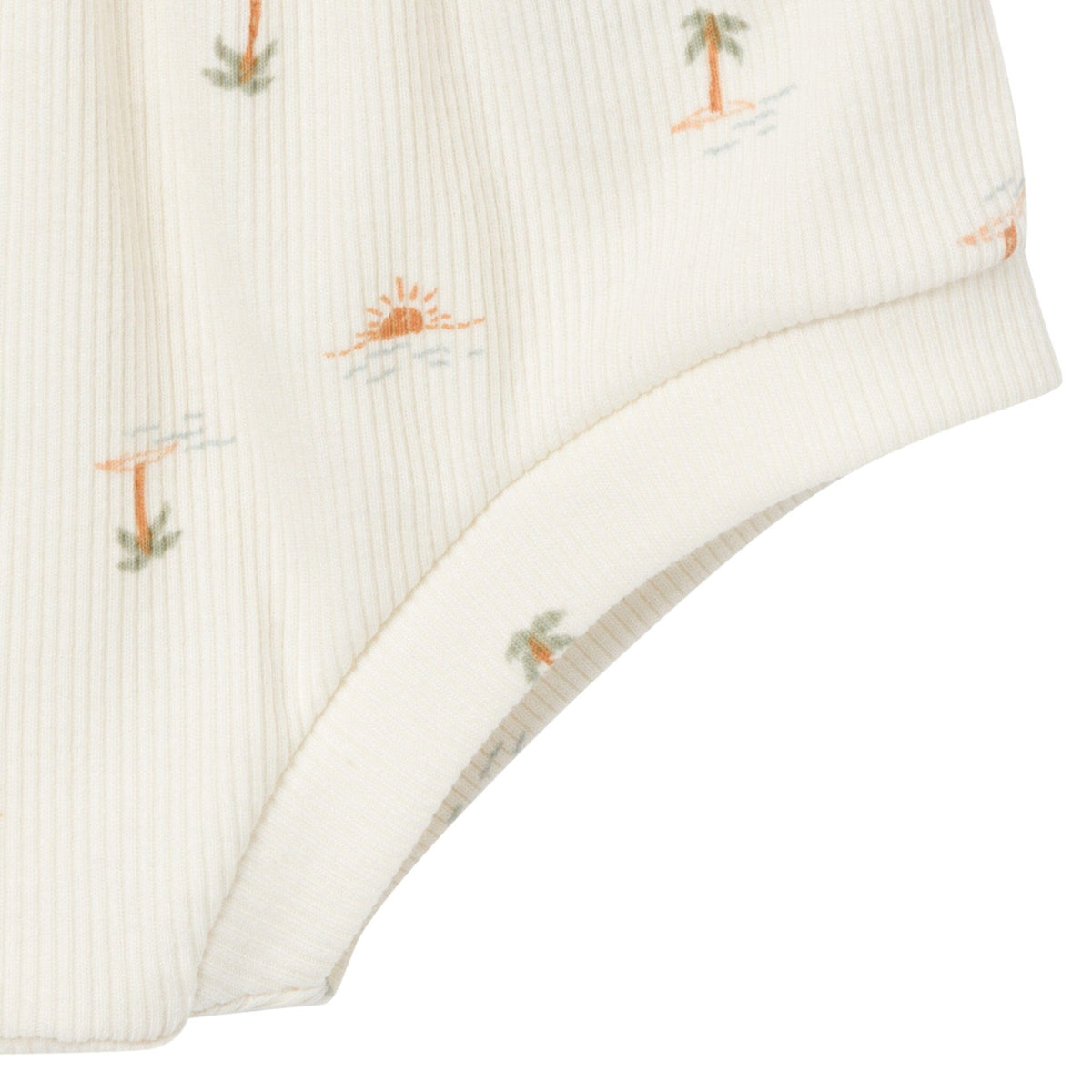 4-Pack Baby Neutral Ivory Mini Island/Medium Green Short Sleeve Bodysuit and Shorts Set