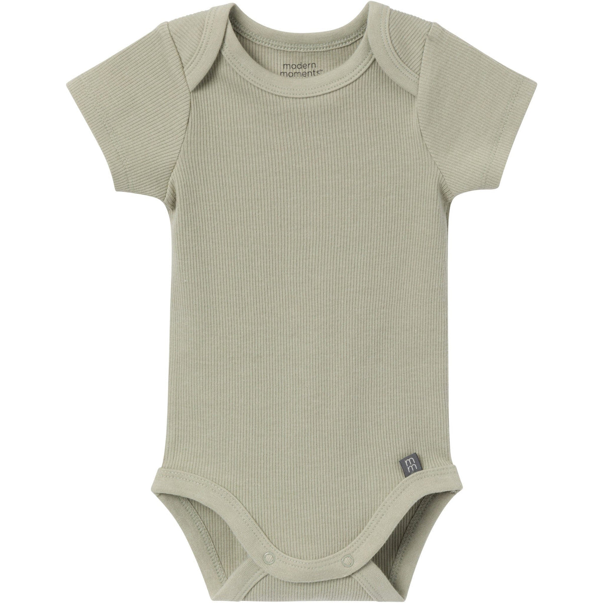 4-Pack Baby Neutral Ivory Mini Island/Medium Green Short Sleeve Bodysuit and Shorts Set