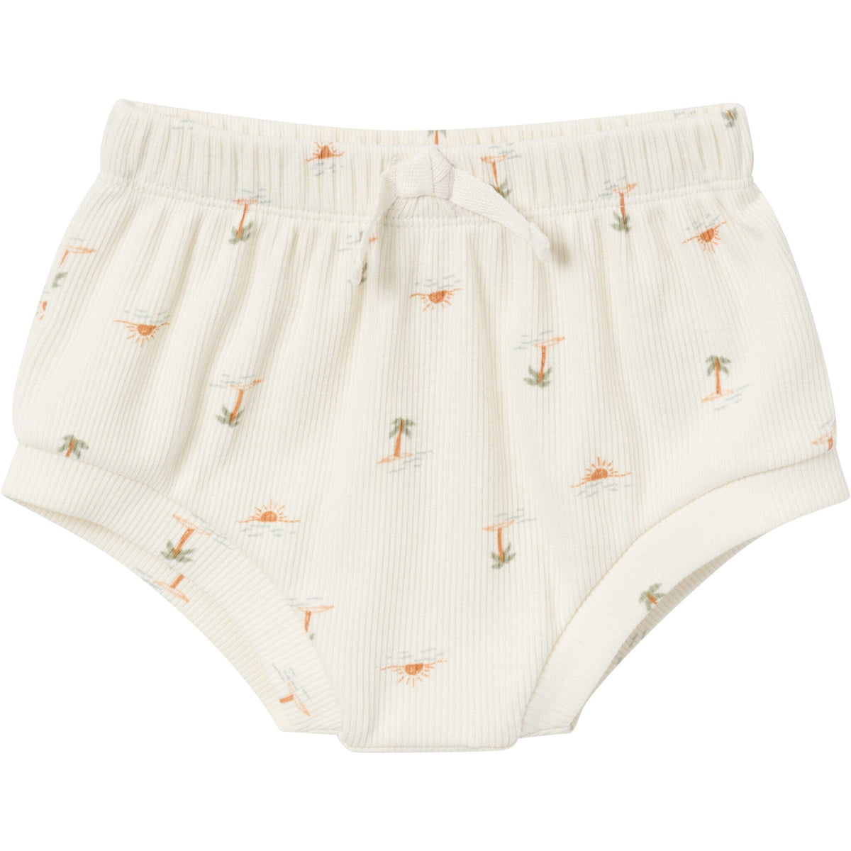 4-Pack Baby Neutral Ivory Mini Island/Medium Green Short Sleeve Bodysuit and Shorts Set