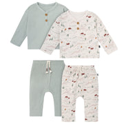 4-Piece Baby Boys Gray Henley Top With Pants Outfits & Sets Gerber® 