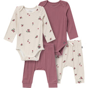 4-Piece Baby Girls Gray and Purple Bodysuit and Pant Set Outfits & Sets Gerber® 