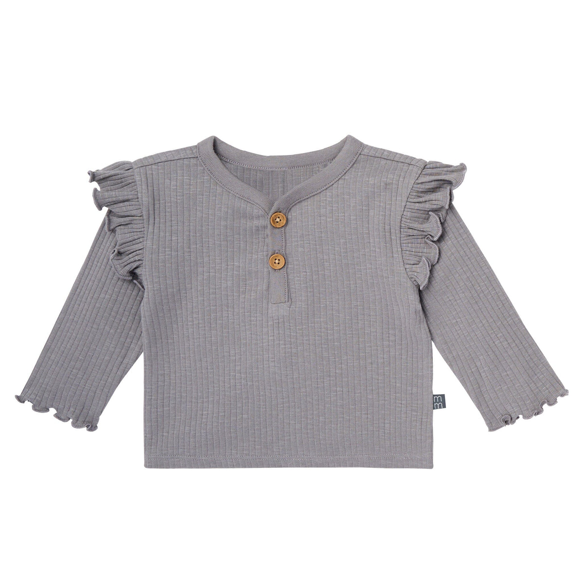 4-Piece Baby Girls Gray Henley Ruffle Top With Pants Outfits & Sets Gerber® 