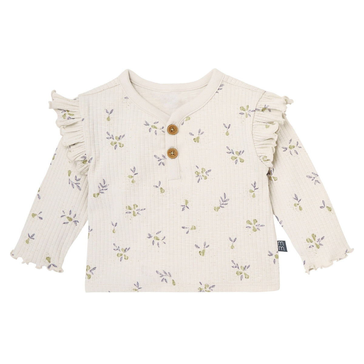 4-Piece Baby Girls Gray Henley Ruffle Top With Pants Outfits & Sets Gerber® 