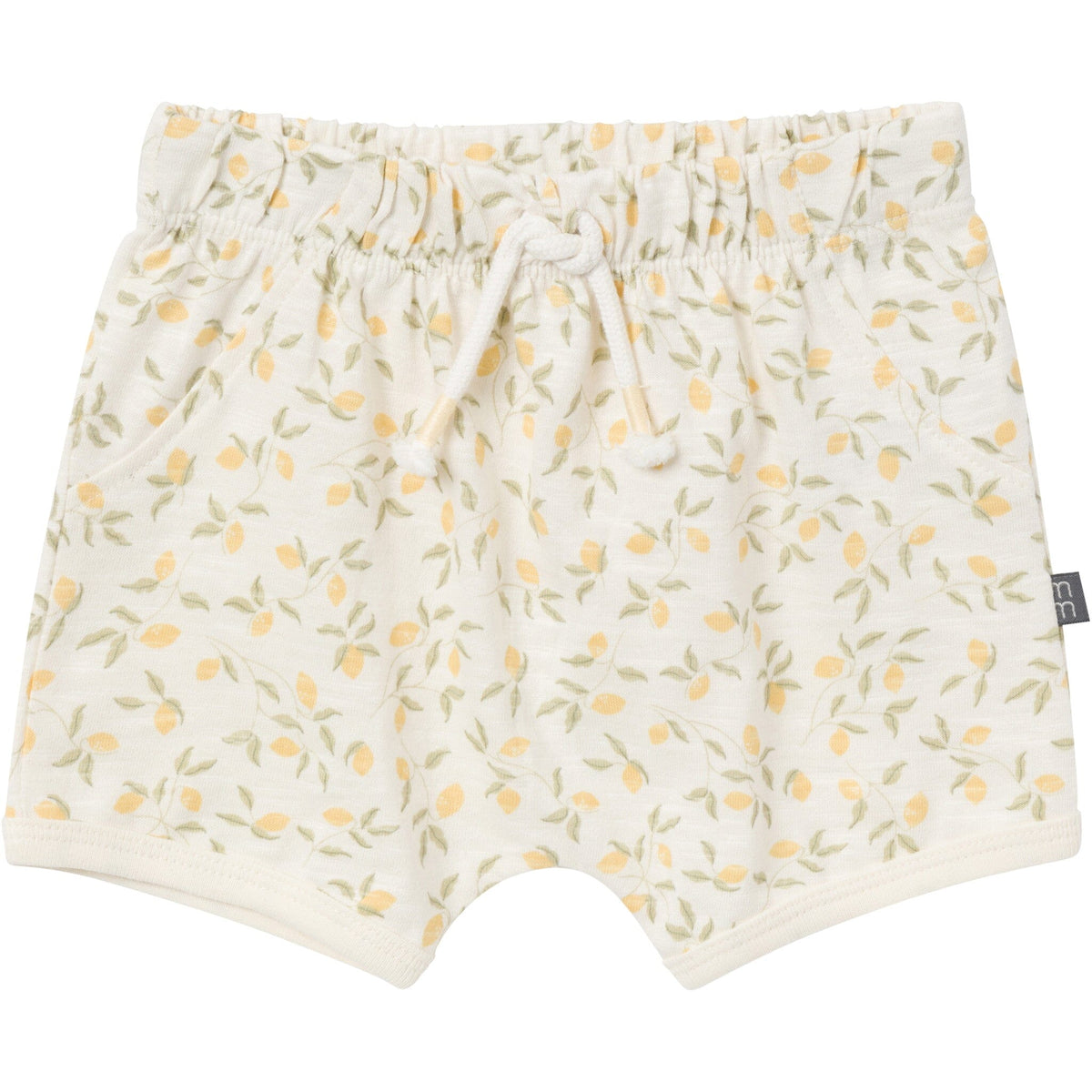 4-Piece Baby Girls Ivory Lemon Vines/Light Yellow Sleeveless Peplum Tops and Shorts Set