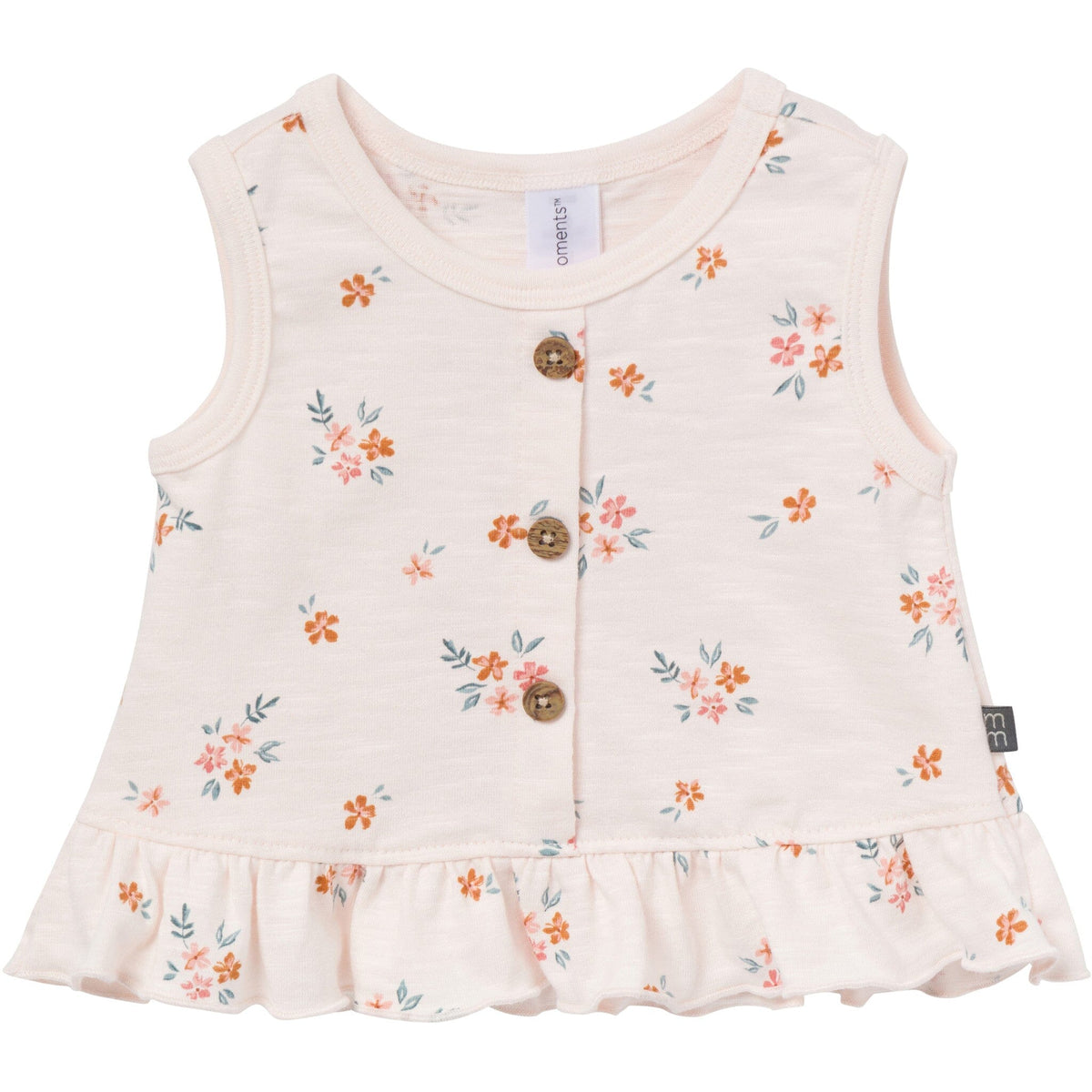 4-Piece Baby Girls Light Rose Flower Bunches/Rose Sleeveless Peplum Tops and Shorts Set outfits Modern Moments™ by Gerber® 