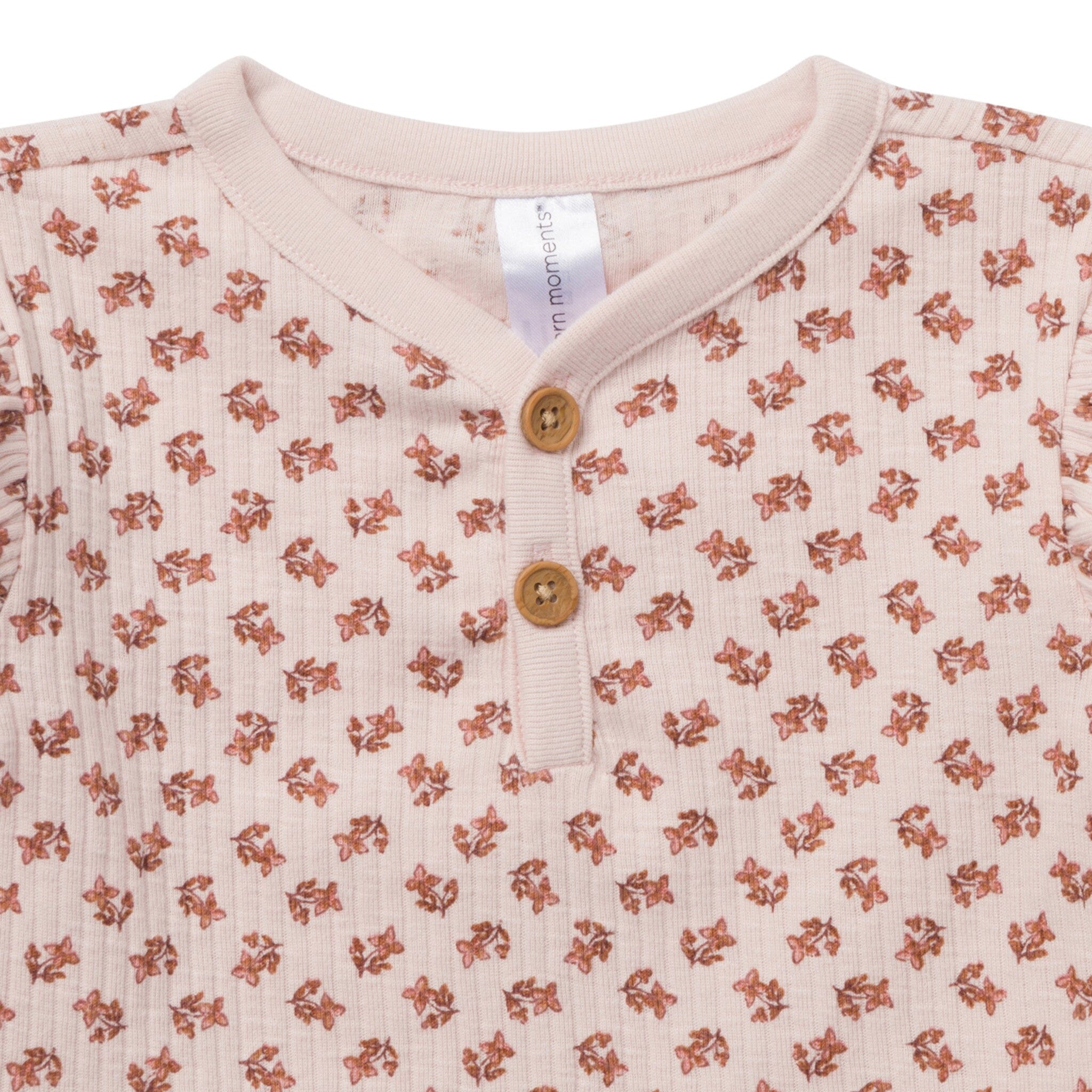 4-Piece Baby Girls Pink Henley Ruffle Top With Pants Outfits & Sets Modern Moments™ by Gerber® 