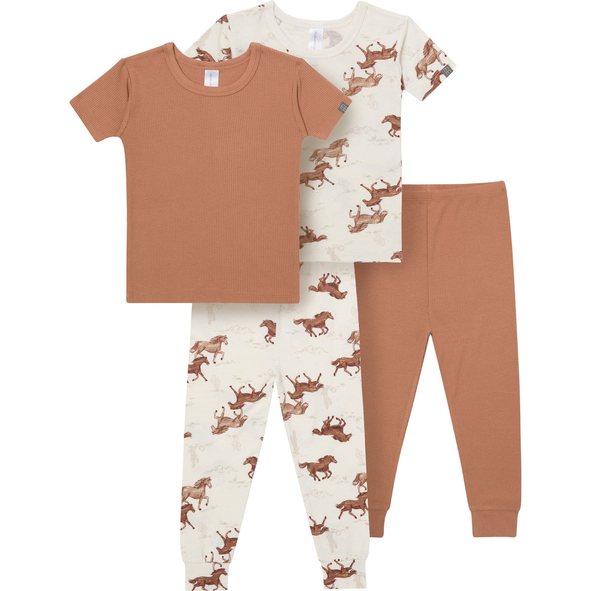 4-Piece Baby Boys Wild Horses Viscose Snug Fitting Pajama sleepwear modern moments™ by Gerber® 