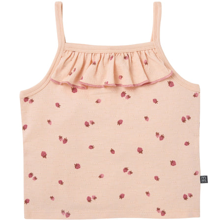 4-Piece Girls Strawberries Tank Tops & Shorts Set