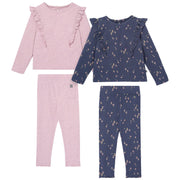 4-Piece Baby Girls Purple and Gray Ruffle Top and Legging Set Outfits & Sets Gerber® 