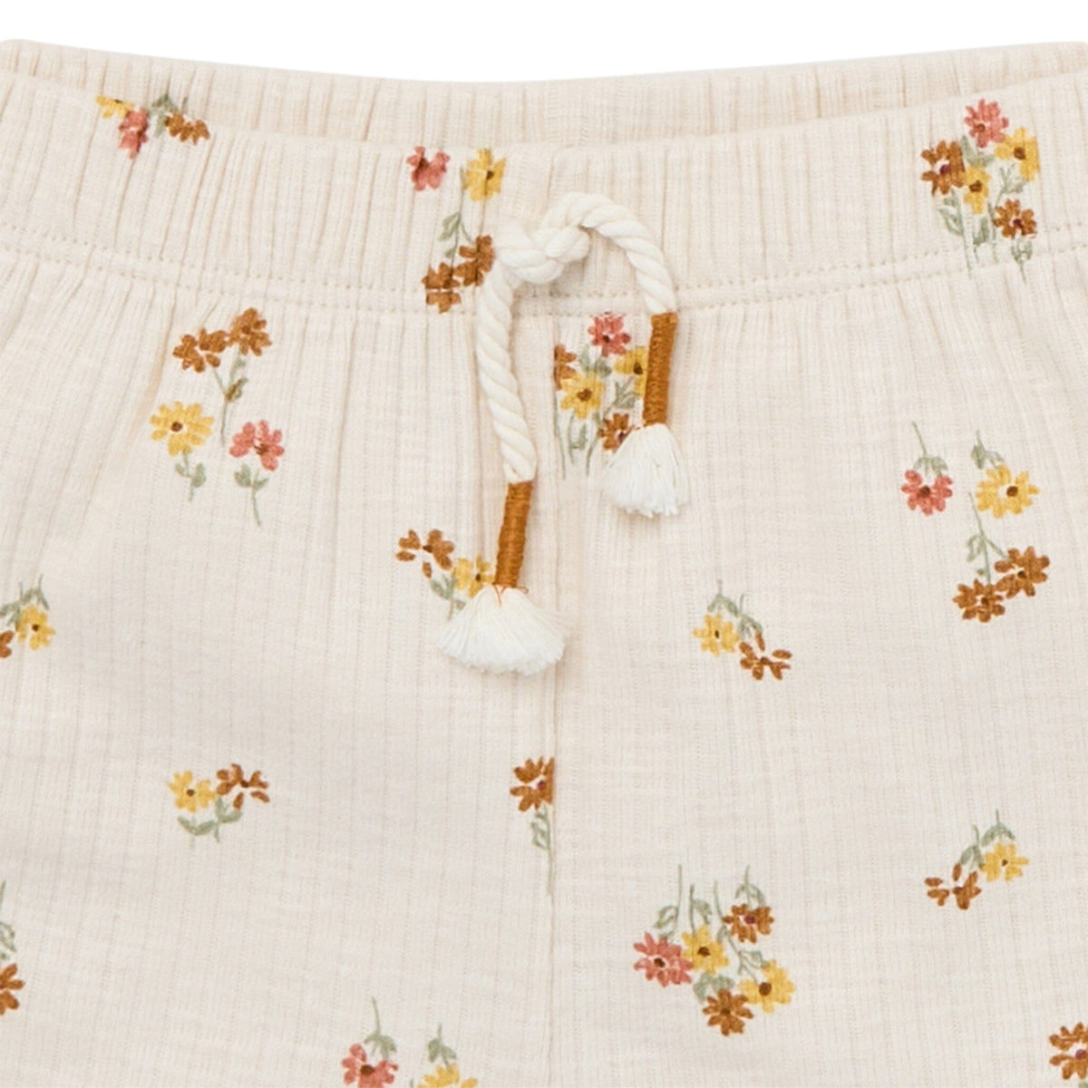 4-Piece Infant & Toddler Girls Beige Flowers Flutter Sleeve Top and Shorts Set outfits Modern Moments™ by Gerber® 