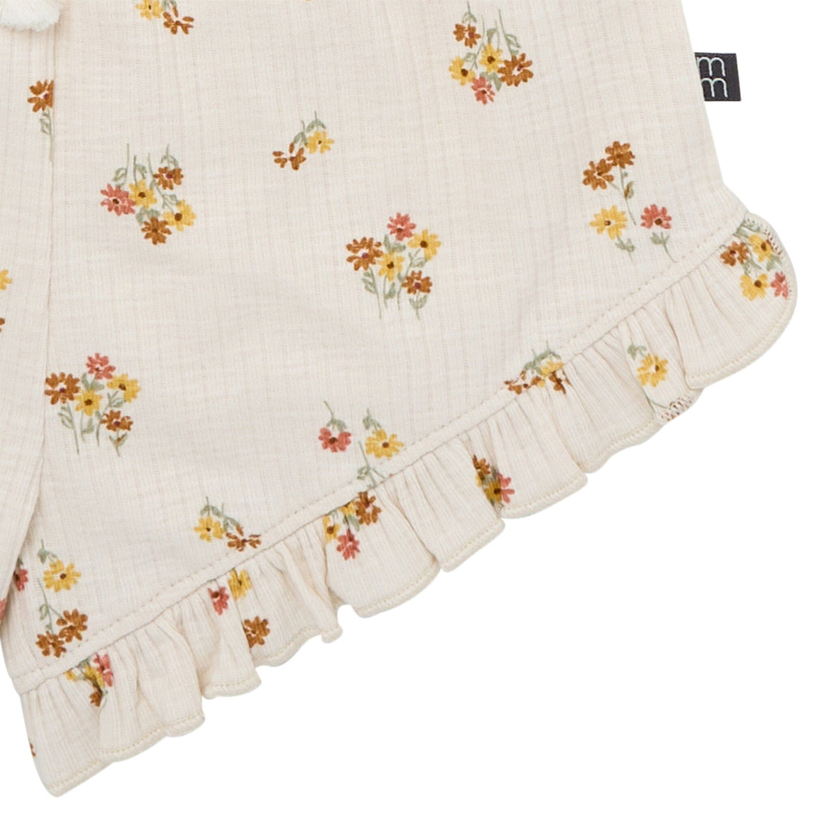 4-Piece Infant & Toddler Girls Beige Flowers Flutter Sleeve Top and Shorts Set outfits Modern Moments™ by Gerber® 