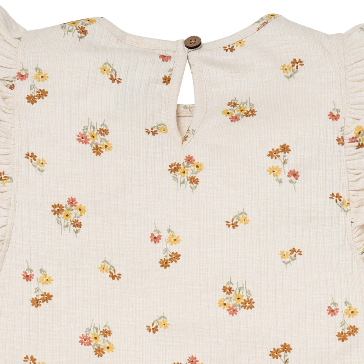 4-Piece Infant & Toddler Girls Beige Flowers Flutter Sleeve Top and Shorts Set outfits Modern Moments™ by Gerber® 