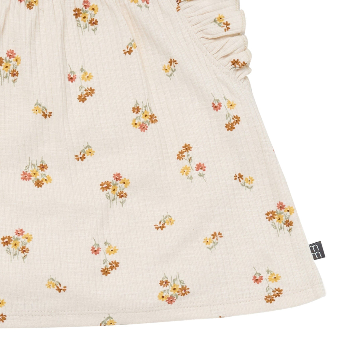 4-Piece Infant & Toddler Girls Beige Flowers Flutter Sleeve Top and Shorts Set outfits Modern Moments™ by Gerber® 