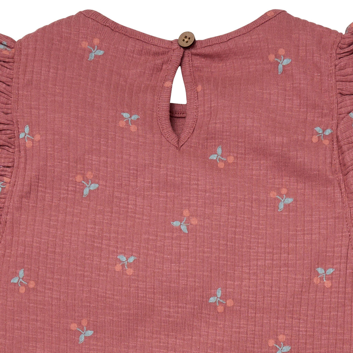 4-Piece Infant & Toddler Girls Dark Rose Cherries Flutter Sleeve Top and Shorts Set outfits Modern Moments™ by Gerber® 