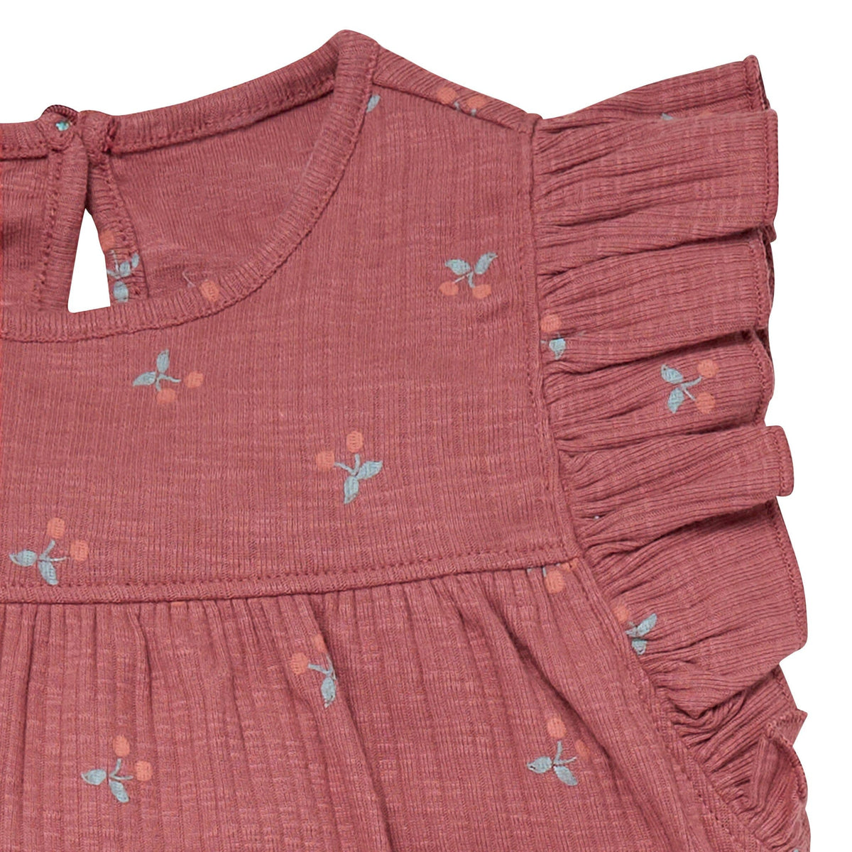 4-Piece Infant & Toddler Girls Dark Rose Cherries Flutter Sleeve Top and Shorts Set outfits Modern Moments™ by Gerber® 