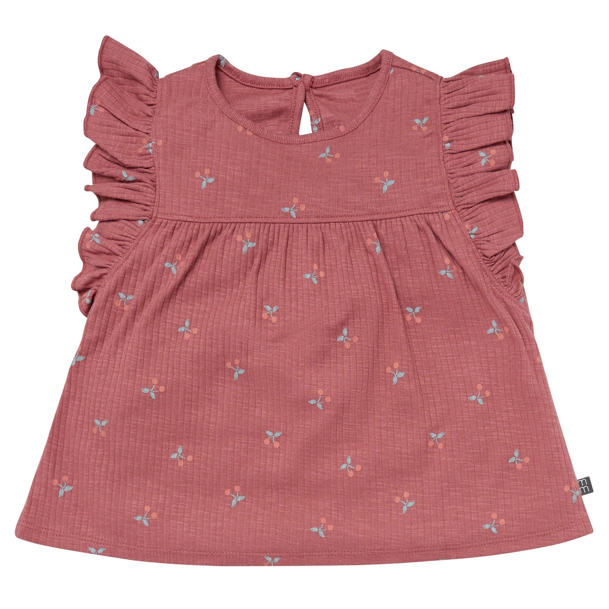 4-Piece Infant & Toddler Girls Dark Rose Cherries Flutter Sleeve Top and Shorts Set outfits Modern Moments™ by Gerber® 
