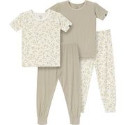 4-Piece Infant & Toddler Girls Ivory Lemon Vine Tight Fitting Pajamas Set sleepwear Modern Moments™ by Gerber® 
