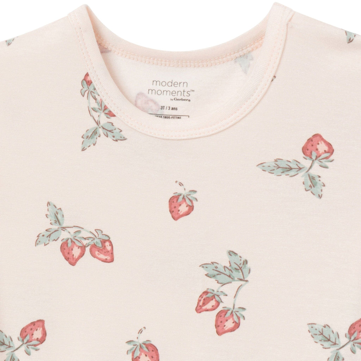 4-Piece Infant & Toddler Girls Light Rose Strawberry Tight Fitting Pajamas Set sleepwear Modern Moments™ by Gerber® 
