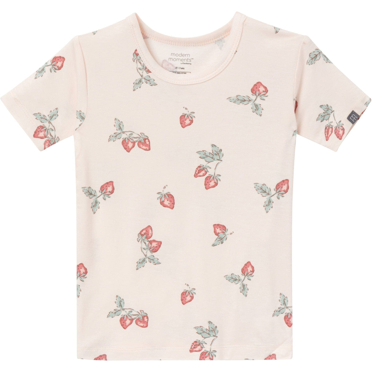 4-Piece Infant & Toddler Girls Light Rose Strawberry Tight Fitting Pajamas Set sleepwear Modern Moments™ by Gerber® 