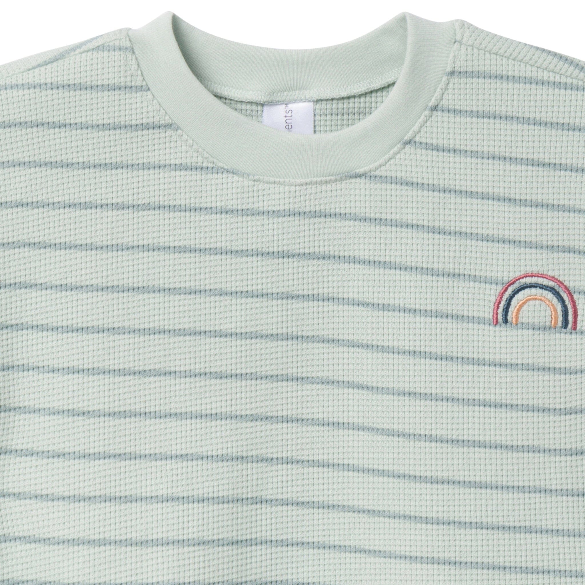 4-Piece Infant & Toddler Girls Light Sky Stripe Drop Shoulder Top and Shorts Set outfits Modern Moments™ by Gerber® 