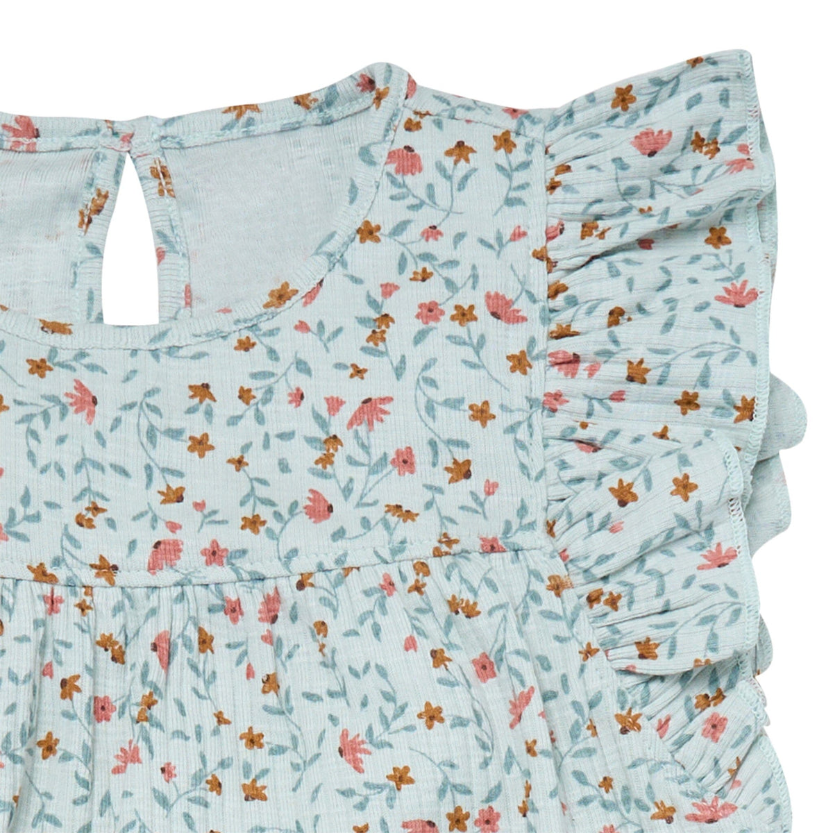4-Piece Infant & Toddler Girls Light Sky Vine Floral Flutter Sleeve Top and Shorts Set outfits Modern Moments™ by Gerber® 