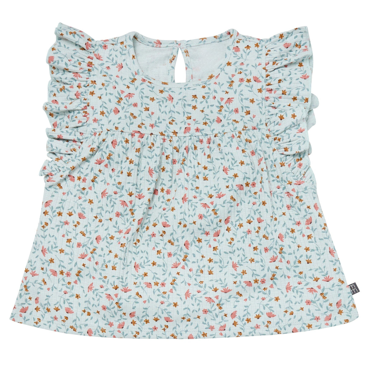 4-Piece Infant & Toddler Girls Light Sky Vine Floral Flutter Sleeve Top and Shorts Set outfits Modern Moments™ by Gerber® 