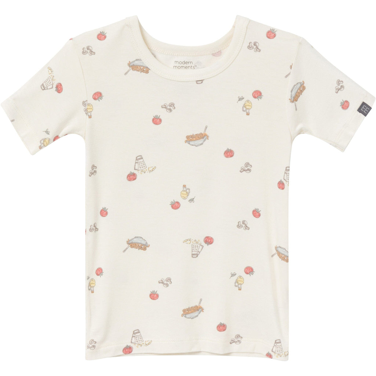 4-Piece Infant & Toddler Neutral Ivory Pasta Dinner Tight Fitting Pajamas Set sleepwear Modern Moments™ by Gerber® 