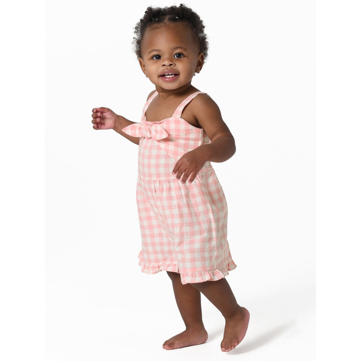 Infant and Toddler Girls Pink Romper Front